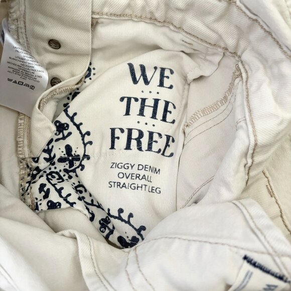 We The Free x Free People Ziggy denim cream straight leg overalls - Picture 5 of 7